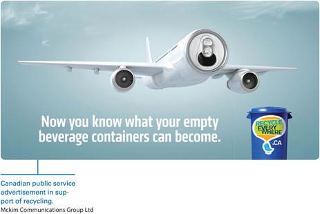 A public-service advertisement poster shows the front view of an airplane flying.