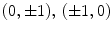 $$(0,\pm 1),\,(\pm 1,0)$$
