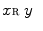 $$x{\fancyscript{R}}y$$
