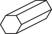 A prism with hexagonal bases and rectangular sides.