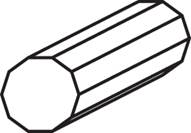 A prism with octagonal bases and rectangular sides.